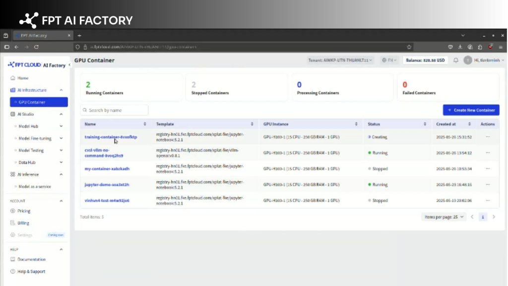 run notebook on gpu containers
