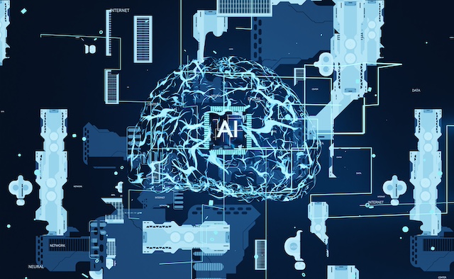 AI inference uses a trained model