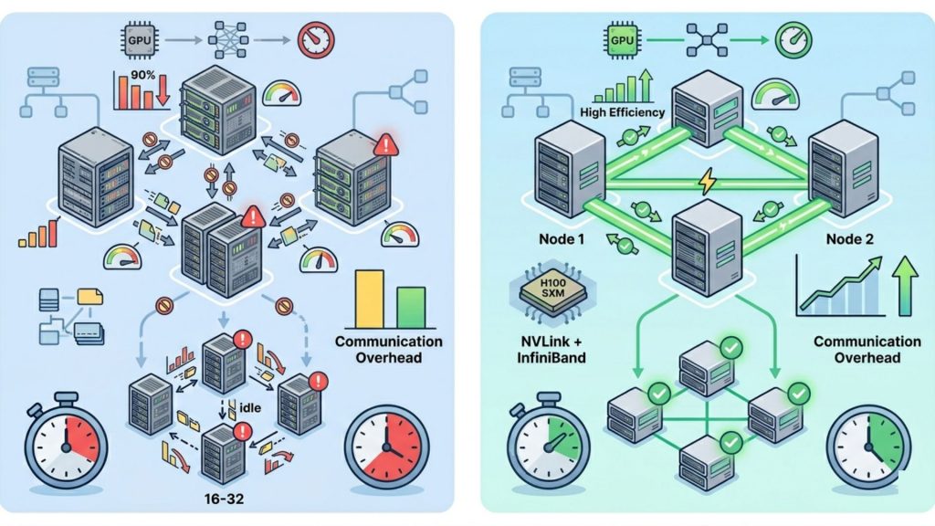 Optimized scaling using NVLink and InfiniBand for higher utilization and faster performance. 