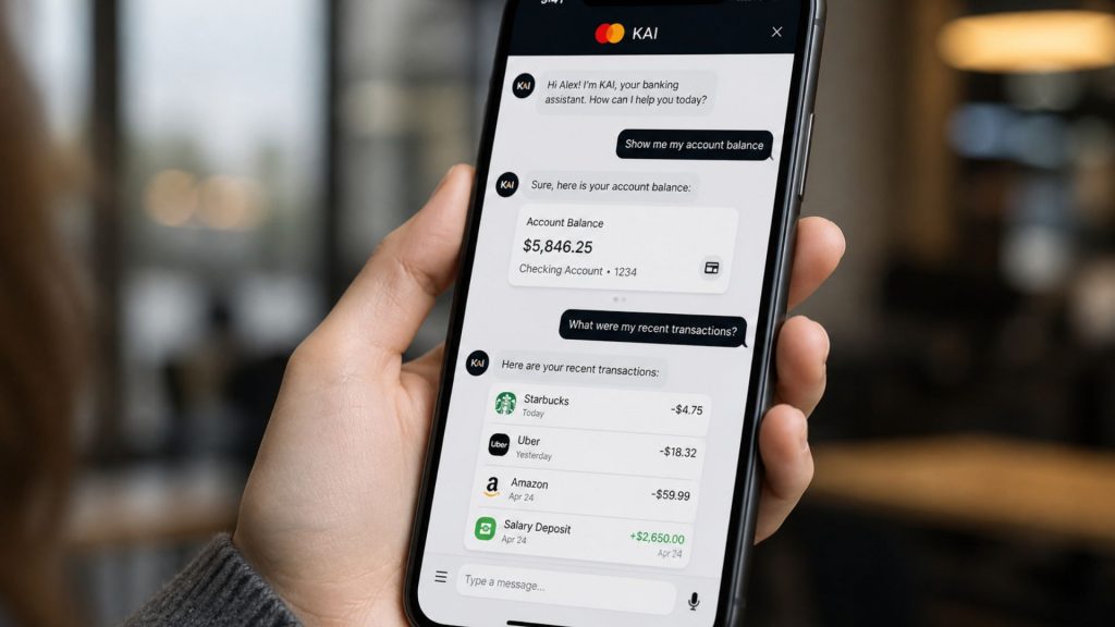 A realistic glimpse of Mastercard KAI, where everyday banking becomes a seamless conversation 