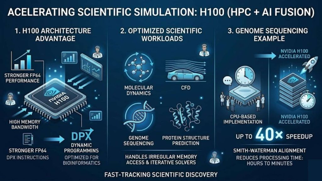 the H100 is used in scientific computing