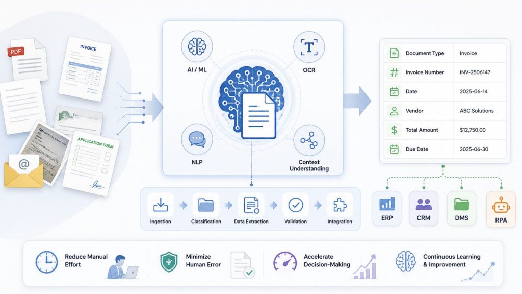 Intelligent Document Processing (IDP) is an AI technology that automates document workflows. 