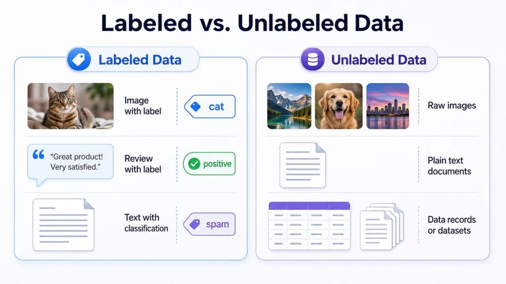 Labeled data and unlabeled data comparision