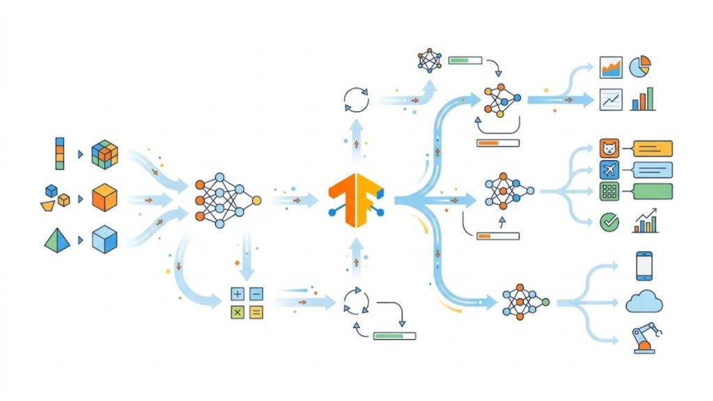 TensorFlow is an open-source library initially developed by the Google Brain Team
