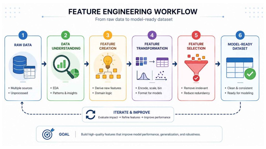 Feature Engineering includes six stages in their process