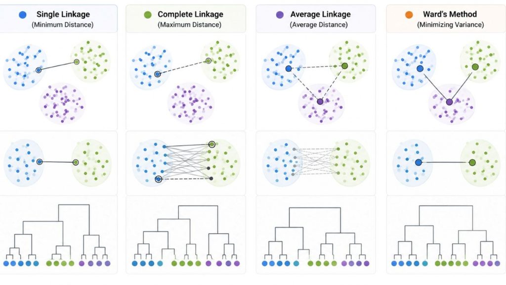linkage methods in hierarchical clustering