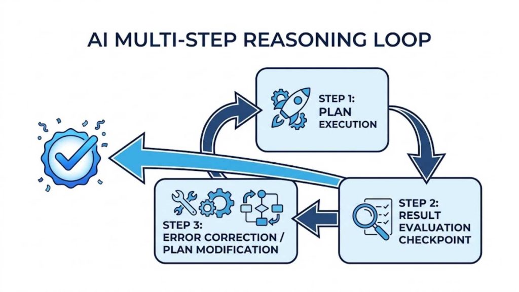 ai multi step reasoning loop diagram