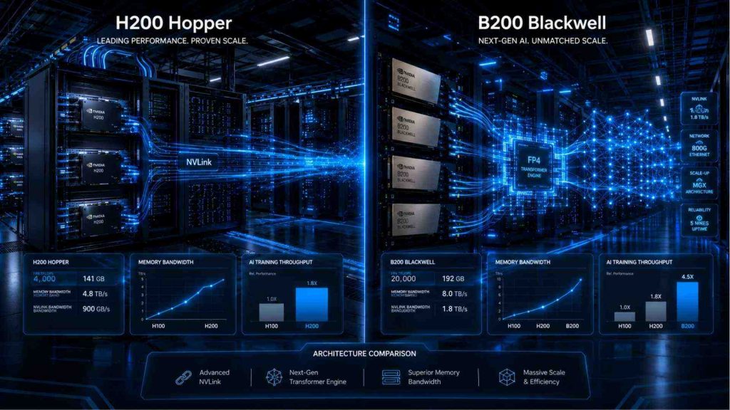 h200 vs b200 key differences