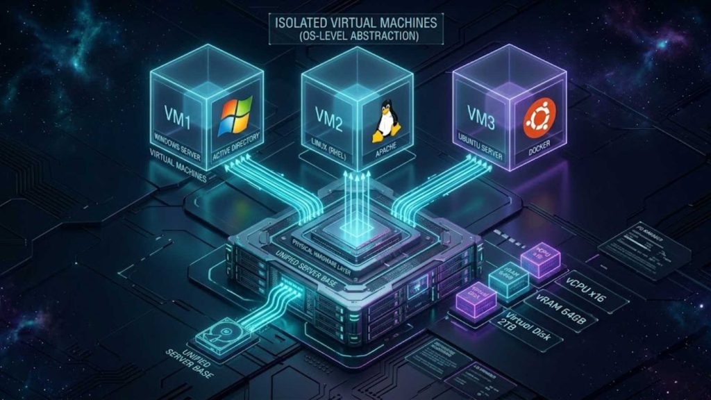 independent guest operating systems in vms