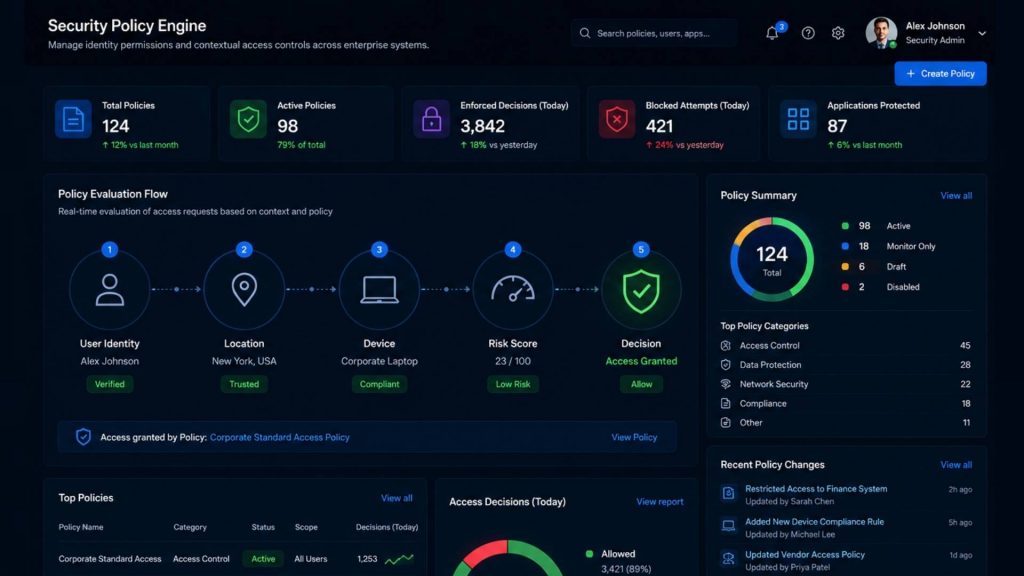 Access policies through zero trust