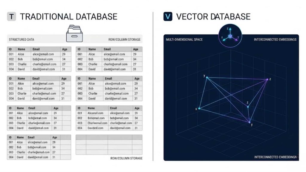 relational sql vs multidimensional vector databases