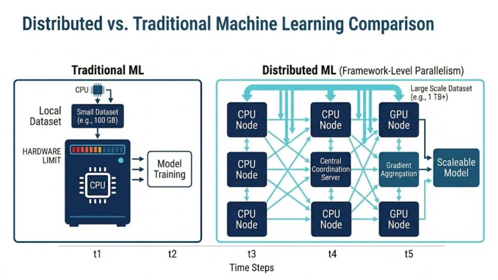 traditional vs distributed ml infrastructure comparison