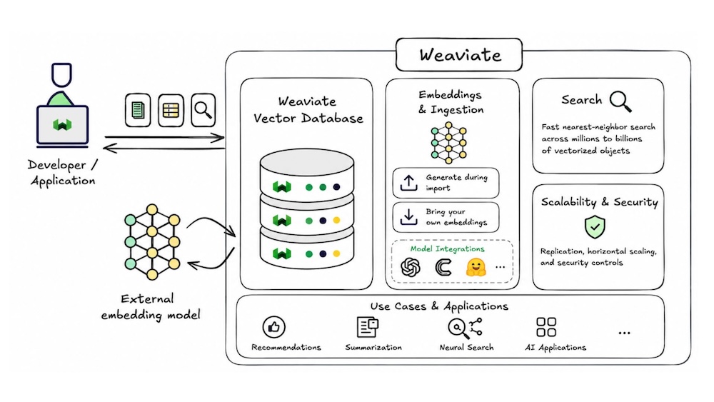 Weaviate architecture for AI-native vector search and scalable data management