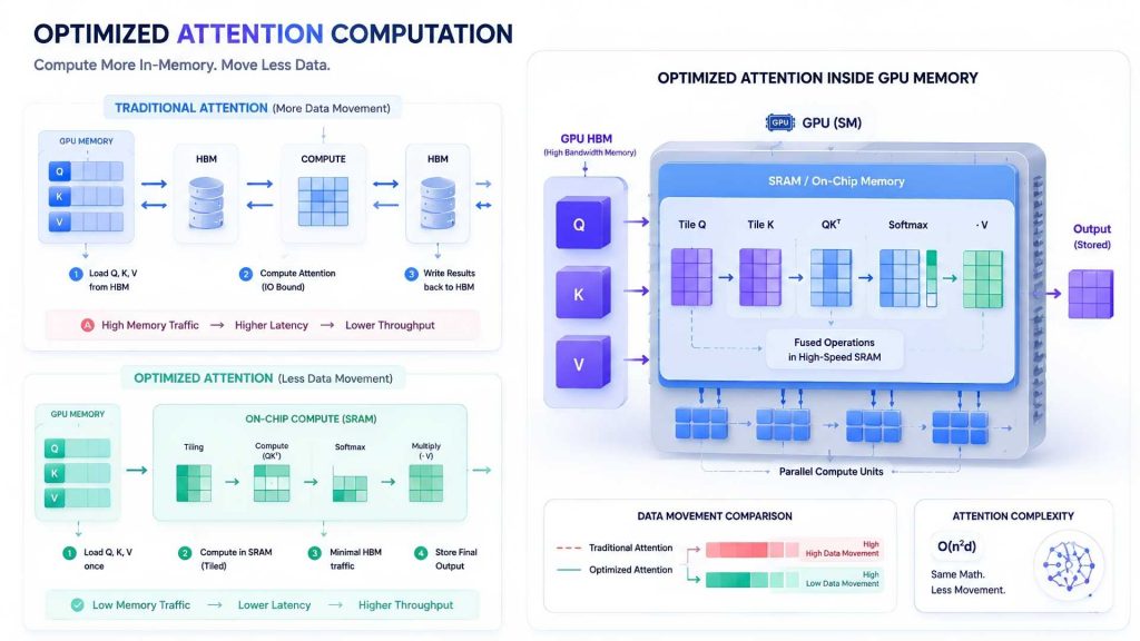 flash attention accelerates transformer inference through efficient memory usage 