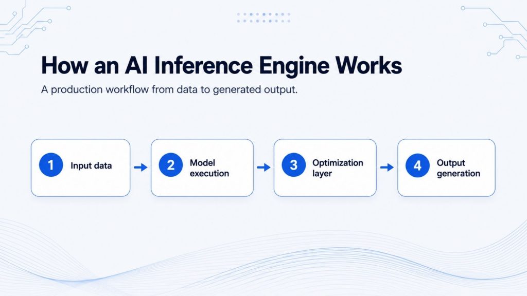 Inference engine workflow from input data to optimized output generation