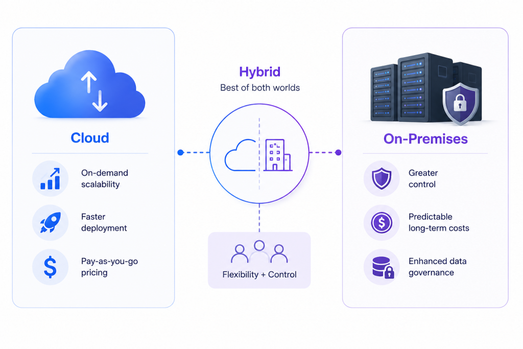 Selecting the right AI infrastructure means finding the optimal balance between flexibility, security, scalability, and cost efficiency.