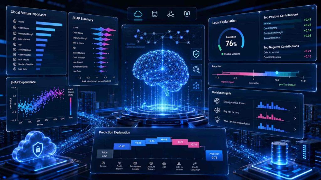 SHAP explaining how each feature contributes to an individual AI prediction